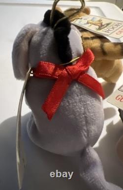 Gund Classic Pooh Christmas Plush Ornaments Pooh Piglet Eeyore Tigger Set 4 RARE