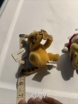 Gund Classic Pooh Christmas Plush Ornaments Pooh Piglet Eeyore Tigger Set 4 RARE