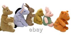 Gund Classic Pooh Stuffed Beanie Plush Mini Set Lot Kanga Rabbit Piglet Eeyore
