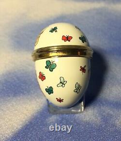 Halcyon Days Enamels Winnie the Pooh with Butterflies Egg Trinket Box with BOX EUC