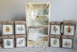 Hallmark Winnie The Pooh Display Case with ALL 9 figurines included Complete Set