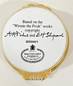 Halycon Days Disney Winnie the Pooh RARE TEA PARTY PICNIC Enamel Trinket Box