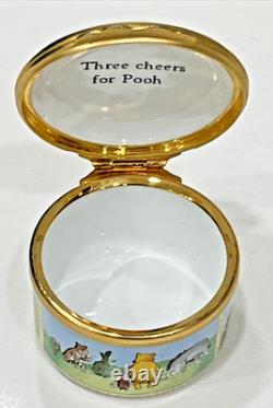 Halycon Days Disney Winnie the Pooh RARE TEA PARTY PICNIC Enamel Trinket Box