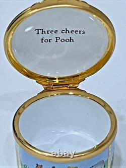 Halycon Days Disney Winnie the Pooh RARE TEA PARTY PICNIC Enamel Trinket Box