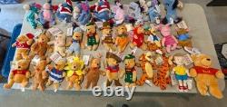 Huge Lot Of 31 Disney Store Bean Bag Plush Winnie The Pooh Tigger Eeyore Piglet