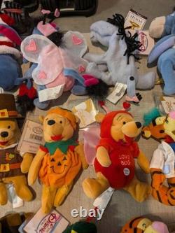 Huge Lot Of 31 Disney Store Bean Bag Plush Winnie The Pooh Tigger Eeyore Piglet