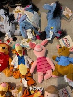 Huge Lot Of 31 Disney Store Bean Bag Plush Winnie The Pooh Tigger Eeyore Piglet