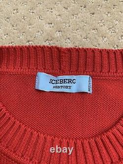 Iceberg History Winnie the Pooh Sweater Pullover Red Vtg Disney Large