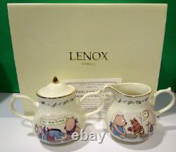 LENOX POOH'S SWEET DELIGHTS SUGAR and CREAMER SET -2005 Classic NEW in BOX COA