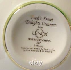 LENOX POOH'S SWEET DELIGHTS SUGAR and CREAMER SET -2005 Classic NEW in BOX COA