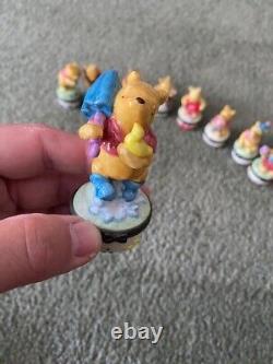 LOT of 12 Disney Midwest of Cannon Falls Classic Pooh Porcelain Hinged Figures