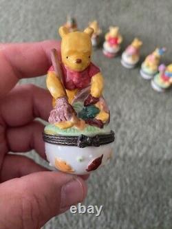 LOT of 12 Disney Midwest of Cannon Falls Classic Pooh Porcelain Hinged Figures