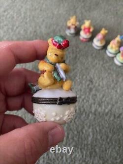 LOT of 12 Disney Midwest of Cannon Falls Classic Pooh Porcelain Hinged Figures