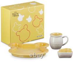 Le Creuset Disney Winnie the Pooh Tableware Set of 3 Quince Yellow Nutmeg New