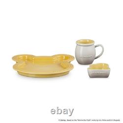 Le Creuset Disney Winnie the Pooh Tableware Set of 3 Quince Yellow Nutmeg New