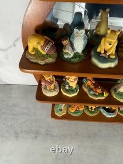 Lenox Disney Winnie The Pooh Thimble Figurine Set 24 Mirror Shelf Display Honey