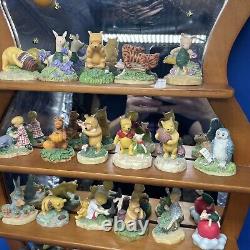 Lenox Disney Winnie The Pooh Thimble Figurine Set Of 24 Honey Pot Mirror Shelf