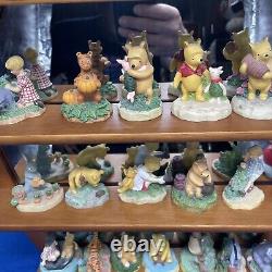 Lenox Disney Winnie The Pooh Thimble Figurine Set Of 24 Honey Pot Mirror Shelf