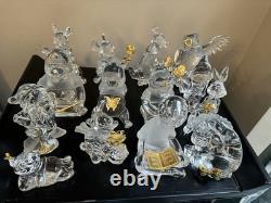 Lenox Disney Winnie the Pooh 14-Piece Crystal Figures Lot All Gold