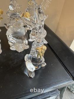 Lenox Disney Winnie the Pooh 14-Piece Crystal Figures Lot All Gold