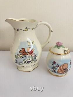 Lenox Disney Winnie the Pooh 24kt gold Porcelain Pitcher & Honey Jar