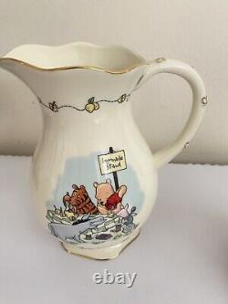 Lenox Disney Winnie the Pooh 24kt gold Porcelain Pitcher & Honey Jar