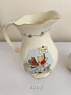 Lenox Disney Winnie the Pooh 24kt gold Porcelain Pitcher & Honey Jar