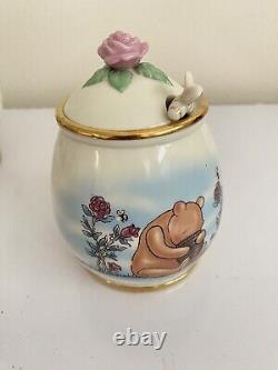 Lenox Disney Winnie the Pooh 24kt gold Porcelain Pitcher & Honey Jar