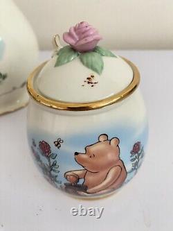 Lenox Disney Winnie the Pooh 24kt gold Porcelain Pitcher & Honey Jar