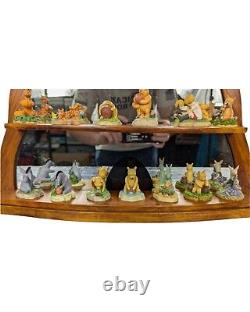 Lenox Display Shelf Mirror Disney's Winnie The Pooh With 17 Figurines 17X18