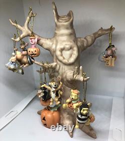 Lenox Rare Winnie The Pooh Trick Or Treat Halloween Miniature Tree 10 Ornaments