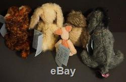 Lot of 5 Ruthie O'Neill Teddy Loves Company Winnie the Pooh Mohair Characters