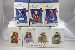 Lot of 7 JACK IN THE BOX MEMORIES SERIES Hallmark Ornaments MIB Tin and Fabric