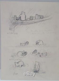 Lot of 9 Winnie the Pooh Illustration Sketch of Ernest Howard Shepard England