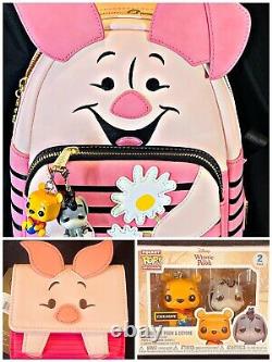 Loungefly Disney Piglet Winnie The Pooh Backpack Piglet Wallet Pooh Eeyore Charm