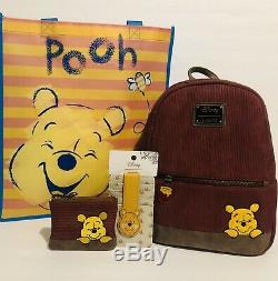 Loungefly Disney Winnie The Pooh Corduroy Bkpk, Cardholder & Coin Bag