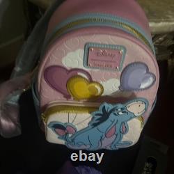 Loungefly Disney Winnie The Pooh Eeyore Hearts and Balloons Mini Backpack