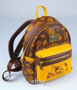 Loungefly Disney Winnie the Pooh Autumn Mini Backpack/Heart Logo Purse Brown