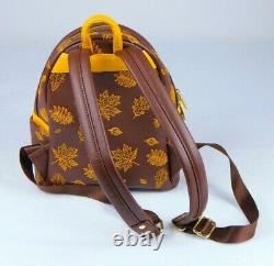 Loungefly Disney Winnie the Pooh Autumn Mini Backpack/Heart Logo Purse Brown