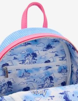 Loungefly Disney Winnie the Pooh Eeyore Peeking Corduroy Blue Backpack & Coin Ba