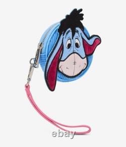 Loungefly Disney Winnie the Pooh Eeyore Peeking Corduroy Blue Backpack & Coin Ba