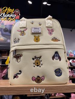 Loungefly Disney Winnie the Pooh Embroidered Characters Canvas Mini Backpack