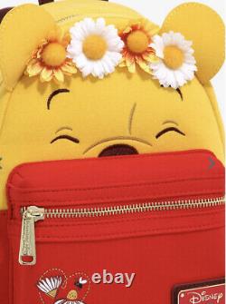 Loungefly Disney Winnie the Pooh Floral Crown Flocked Flower Love Mini Backpack