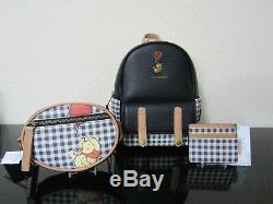 Loungefly Disney Winnie the Pooh Plaid Mini Backpack Set New With Tags