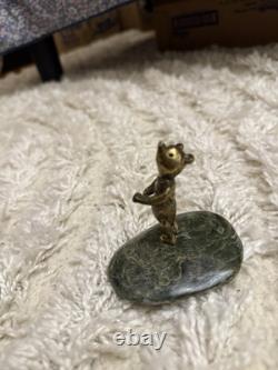 Malcom Moran Winnie the Pooh Bronze Sculpture on top of Jade stone
