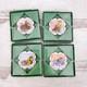 Midwest Pooh & Friends Ceramic Postage Stamp Christmas Ornament Set Of 4