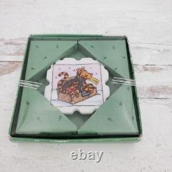 Midwest Pooh & Friends Ceramic Postage Stamp Christmas Ornament Set of 4