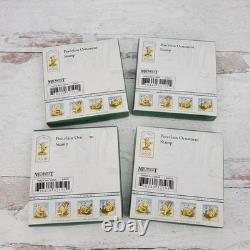 Midwest Pooh & Friends Ceramic Postage Stamp Christmas Ornament Set of 4