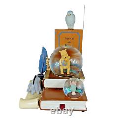 NEW Disney 80 years of Classic Winnie The Pooh Bookend Musical Snow Globe