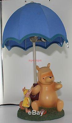 NEW Rare Disney Winnie the Pooh and Piglet Under Umbrella Lamp Rain Drop